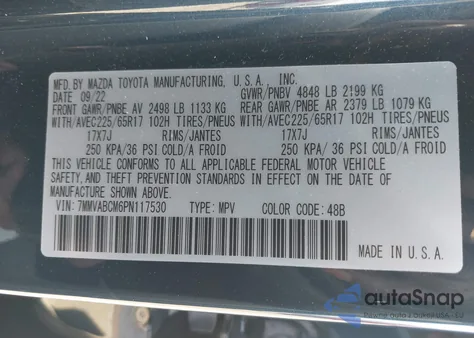 2023 Mazda Cx-50 2.5 S Preferred Plus z USA, uszkodzony, nr VIN 7MMVABCM6PN117530